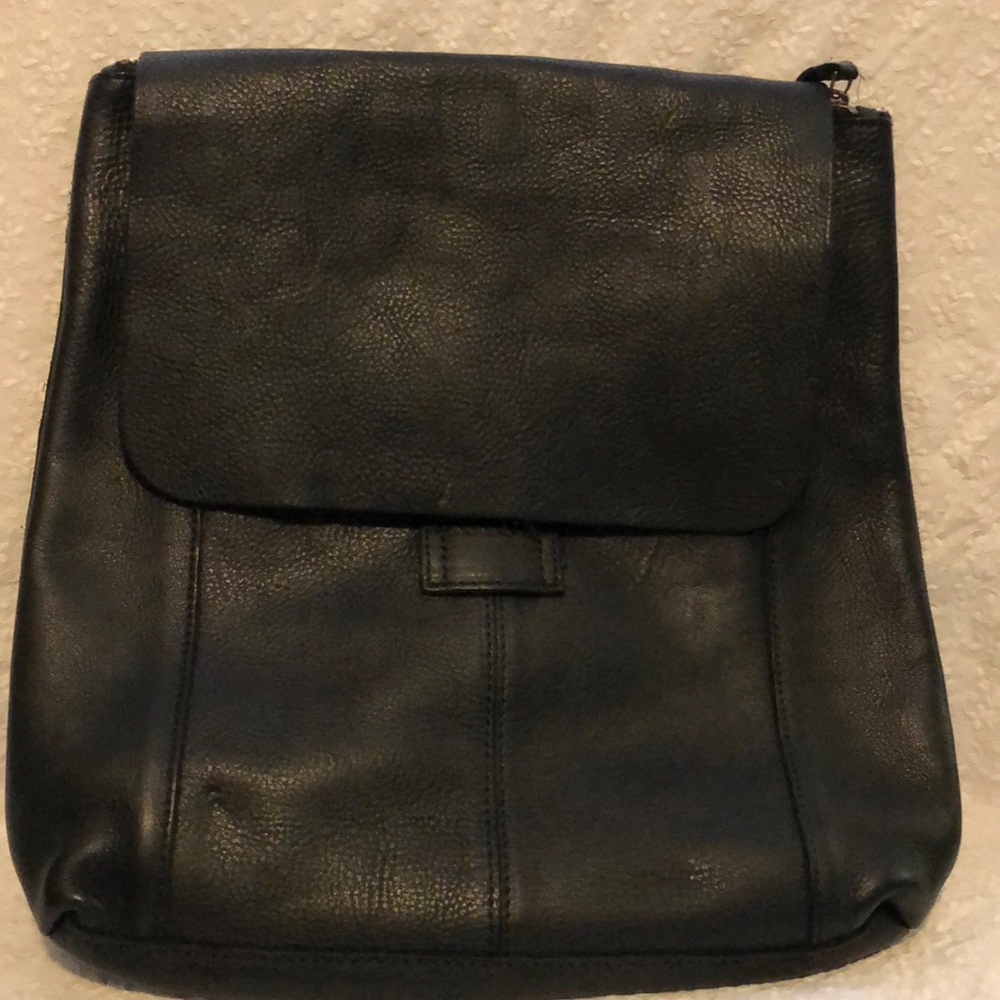 Duluth Trading Co Black Leather Backpack